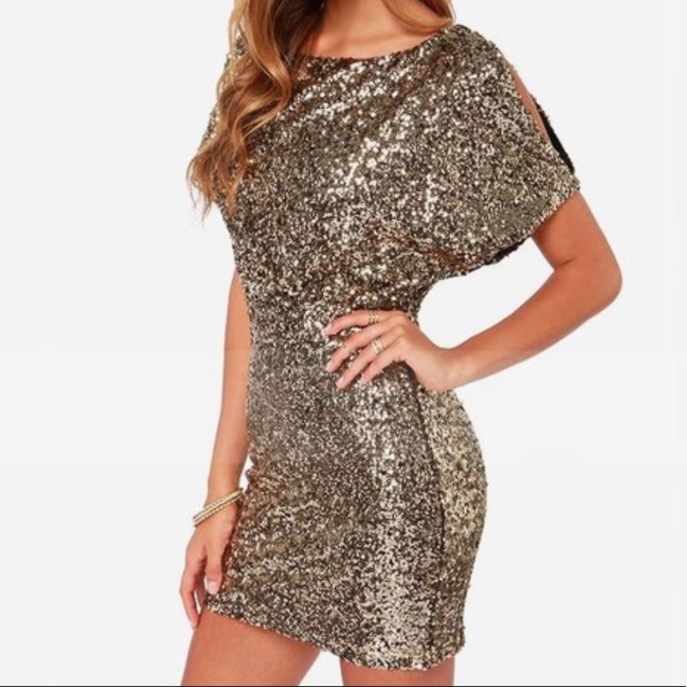 Gold Sequin Dress Fun, Sexy, Classy